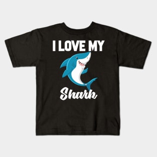 I Love My Shark Kids T-Shirt